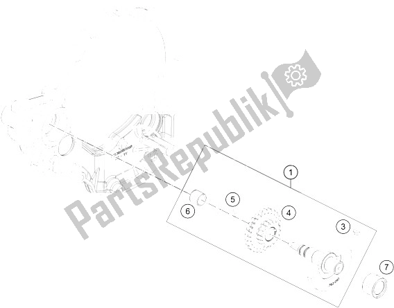 All parts for the Balancer Shaft of the KTM 350 SX F Europe 2016