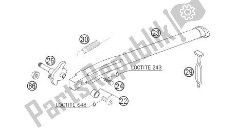 Toutes les pièces pour le Béquille Latérale du KTM 125 EXC SIX Days Europe 2007
