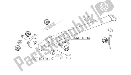 Tutte le parti per il Cavalletto Laterale del KTM 300 XC W South Africa 2007