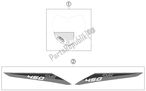 Toutes les pièces pour le Décalque du KTM 450 SMR Europe 2013
