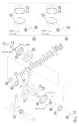 albero motore - pistone 450/525 sx