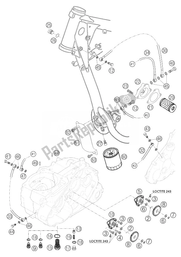 Tutte le parti per il Sistema Di Lubrificazione 660 Smc del KTM 660 SMC Europe 2004