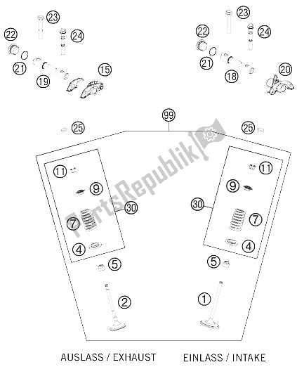 Toutes les pièces pour le Entraînement De Soupape du KTM 450 Rally Factory Replica Europe 2015