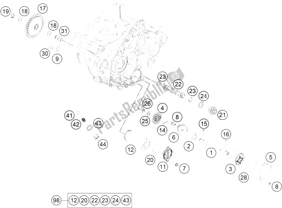 Tutte le parti per il Sistema Di Lubrificazione del KTM 250 SX F Europe 2016