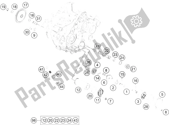 Todas las partes para Sistema De Lubricación de KTM 250 SX F Factory Edition USA 2015