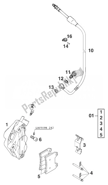 Toutes les pièces pour le étrier De Frein Avant Duke Ii '9 du KTM 640 Duke II Titan Europe 1999