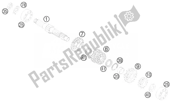 Todas las partes para Transmisión I - Eje Principal de KTM 85 SXS 17 14 USA 2014