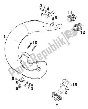 Todas las partes para Silenciador 250/300/360 '97 de KTM 250 EXC M O 13 LT USA 1997