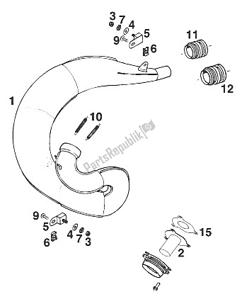 All parts for the Muffler 250/300/360 '97 of the KTM 300 MXC M O 13 LT USA 1997