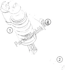 All parts for the Monoshock of the KTM 1290 Superduke R Black ABS 16 France 2016