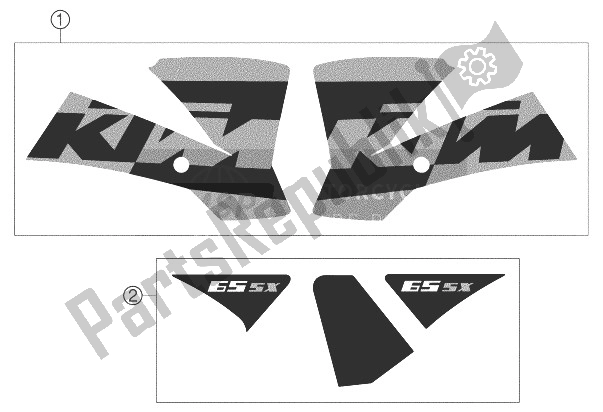 All parts for the Decal Set 65 Sx of the KTM 65 SX Europe 2004