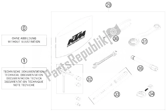 Alle onderdelen voor de Accessoireset van de KTM 690 Duke Black USA 2010