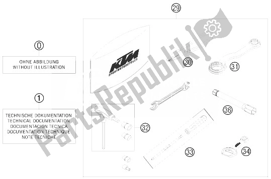 Tutte le parti per il Kit Accessori del KTM 690 Enduro R Australia United Kingdom 2010