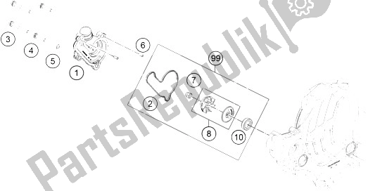 Tutte le parti per il Pompa Dell'acqua del KTM 350 SX F USA 2016