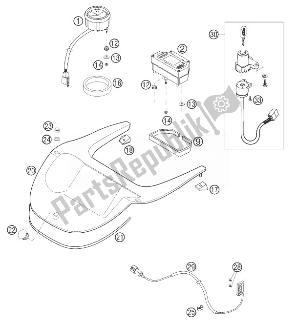 All parts for the Multifunc. Speedometer 640 Lc4 of the KTM 640 LC4 Adventure Europe 2003