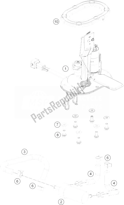 All parts for the Fuel Pump of the KTM 390 Duke White ABS BAJ DIR 13 Europe 2013