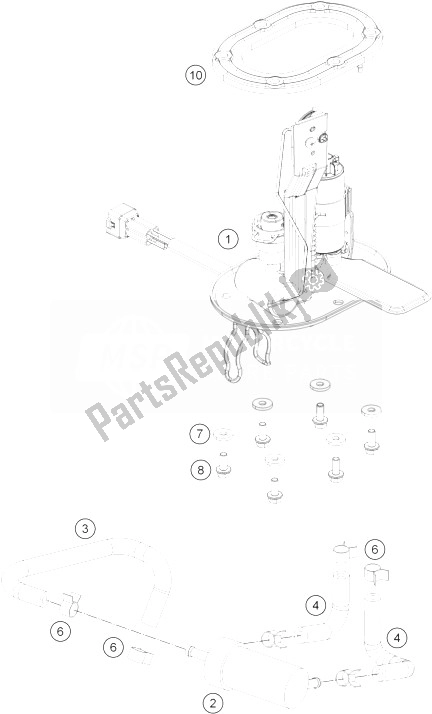 Alle onderdelen voor de Benzine Pomp van de KTM 390 Duke White ABS BAJ DIR 14 Australia 2014