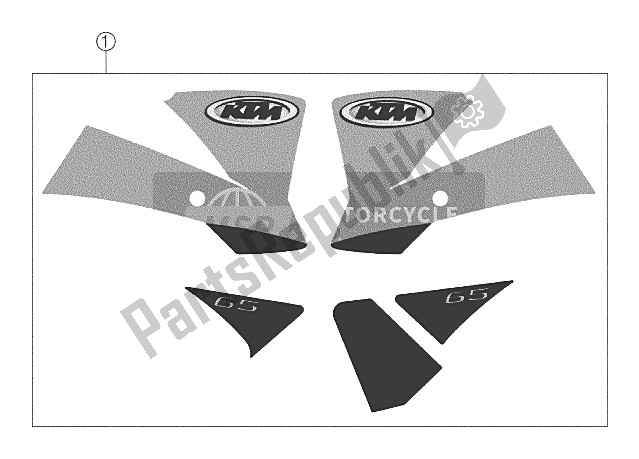 All parts for the Decal Set 65 Sx 2002 of the KTM 65 SX Europe 2002