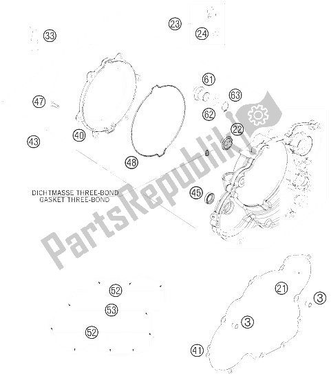 Tutte le parti per il Coperchio Frizione del KTM 525 XC ATV Europe 2009