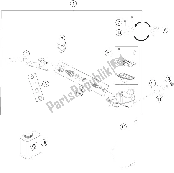 Toutes les pièces pour le Cylindre De Frein à Main du KTM Freeride E SM Europe 0 2015