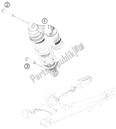 All parts for the Shock Absorber of the KTM Freeride 350 Europe 2014