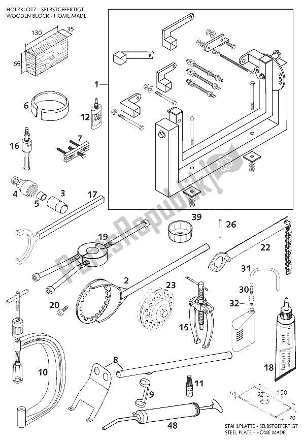 All parts for the Special Tools Lc4-e of the KTM 640 Duke II Europe 2000