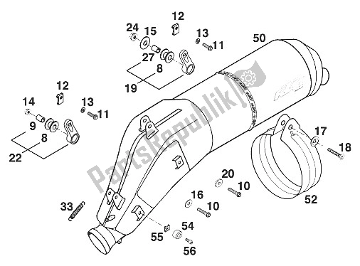 All parts for the Silencer Duke '97 of the KTM 620 Duke E 37 KW Europe 1997