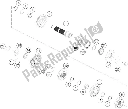 Todas las partes para Transmisión Ii - Contraeje de KTM 250 SX F Factory Edition USA 2015