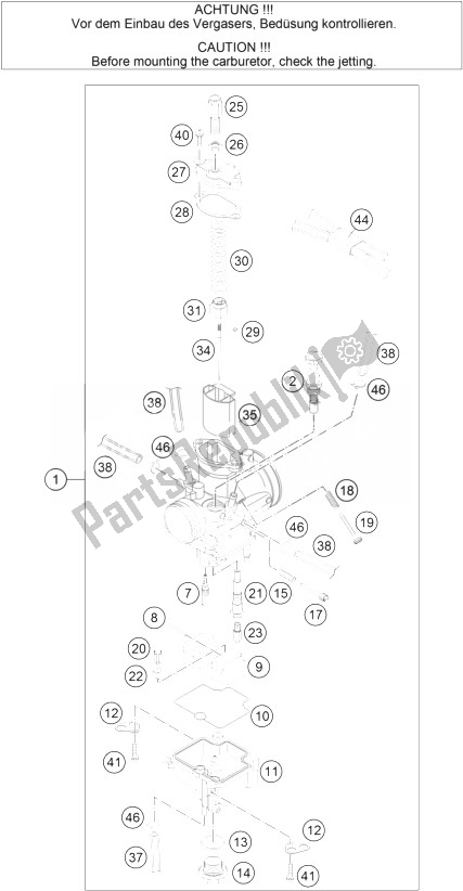 Alle onderdelen voor de Carburator van de KTM 85 SX 17 14 Europe 2014