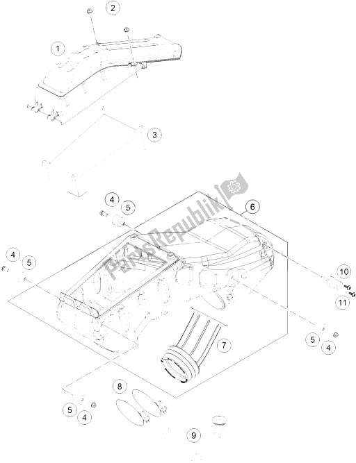 All parts for the Air Filter of the KTM 690 Enduro R ABS Europe 2016