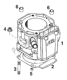 Wszystkie części do Cylinder 350-620 Lc4 '94 KTM 350 E XC 20 KW SUP COM Europe 1994