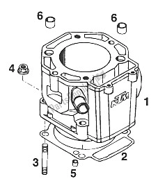 All parts for the Cylinder 350-620 Lc4 '94 of the KTM 620 Super Comp WP 19 KW France 1995