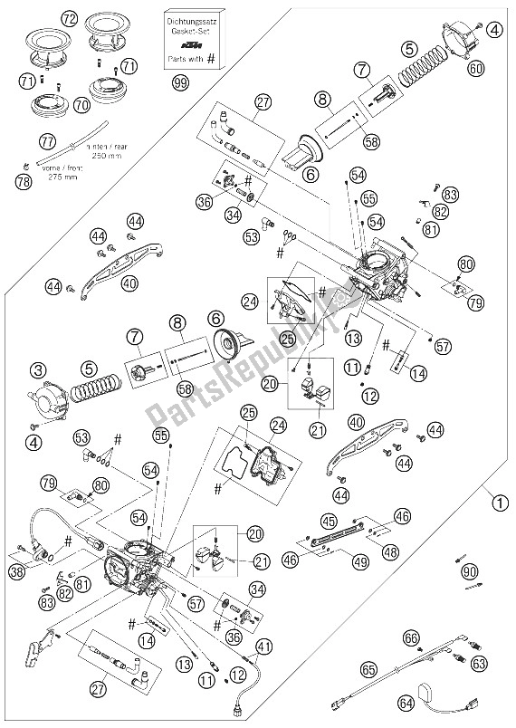 Todas las partes para Carburador de KTM 950 Superenduro R Australia 2006