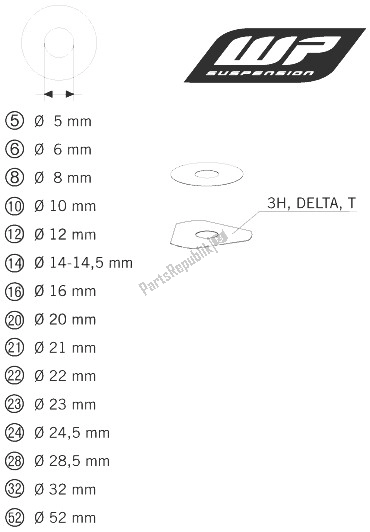 All parts for the Wp Shims For Setting of the KTM 150 SX USA 2010