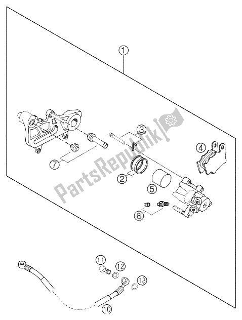 Tutte le parti per il Pinza Freno Posteriore del KTM 640 Duke II Limited ED Europe 2006