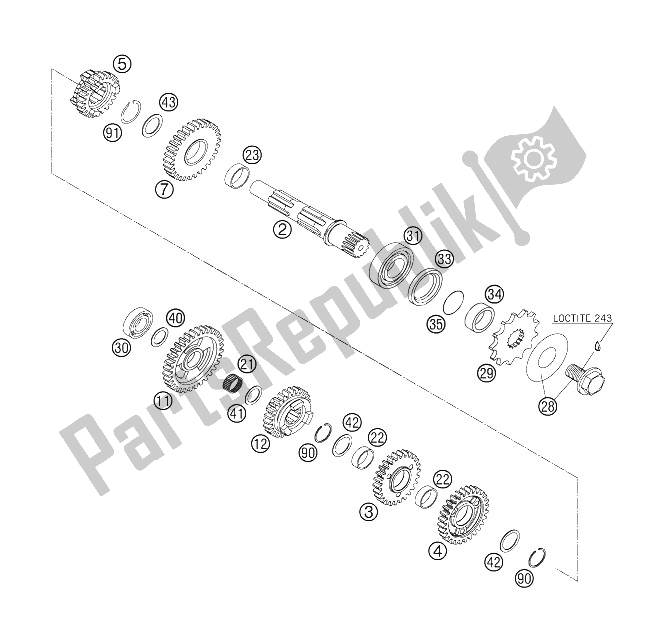 Toutes les pièces pour le Transmission Ii du KTM 250 XCF W USA 2006