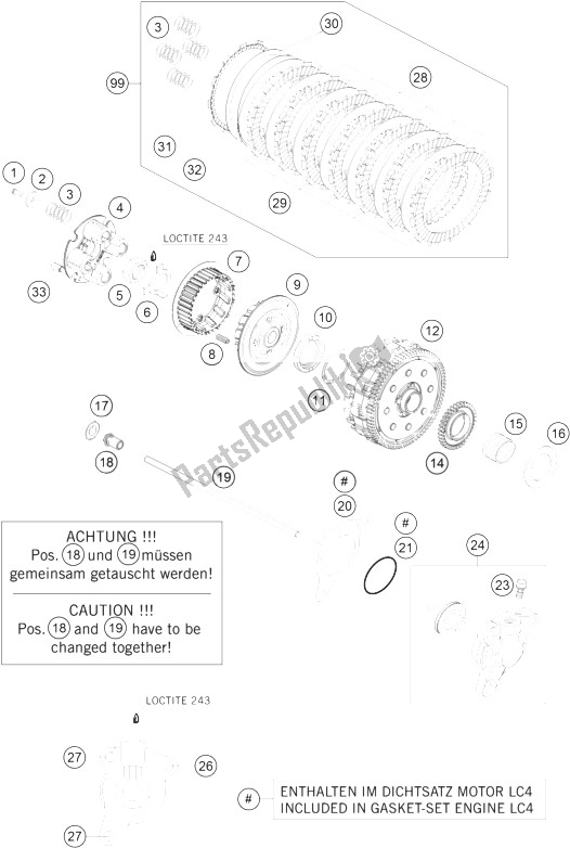 Toutes les pièces pour le Embrayage du KTM 690 Duke White India 2010