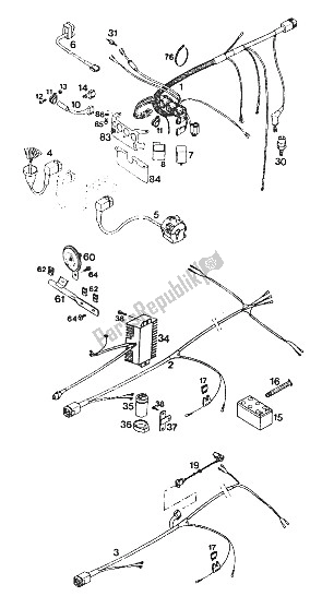 Todas las partes para Mazo De Cables Con Intermitentes Lc4'94 de KTM 350 E XC 4T Europe 1994