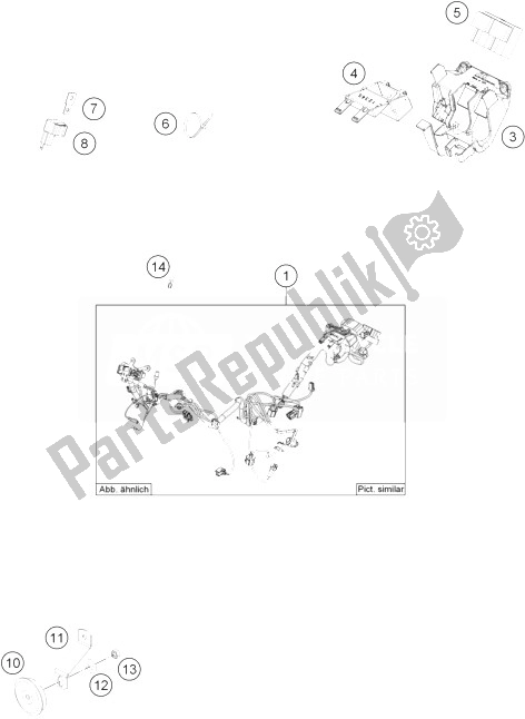 All parts for the Wiring Harness of the KTM Freeride 350 Australia 2014