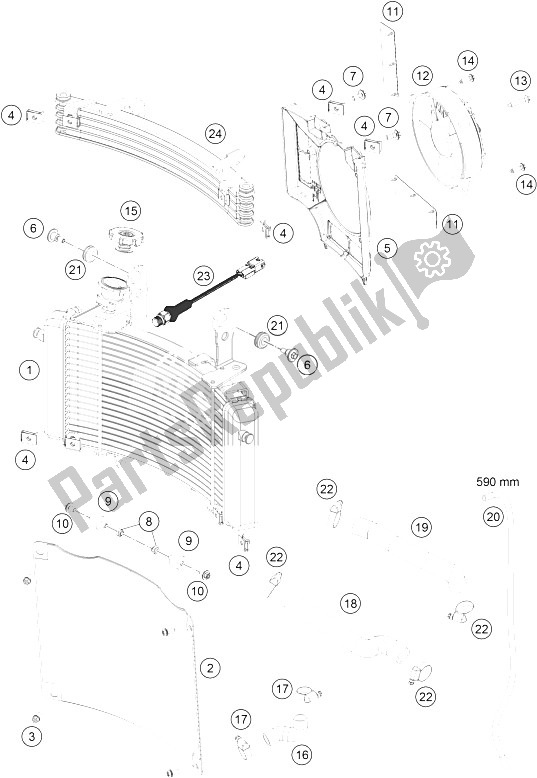 Todas as partes de Sistema De Refrigeração do KTM 450 Rally Factory Replica Europe 2015