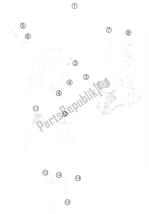 Todas las partes para Pinza De Freno Trasera de KTM 990 Adventure Orange ABS Europe 2008