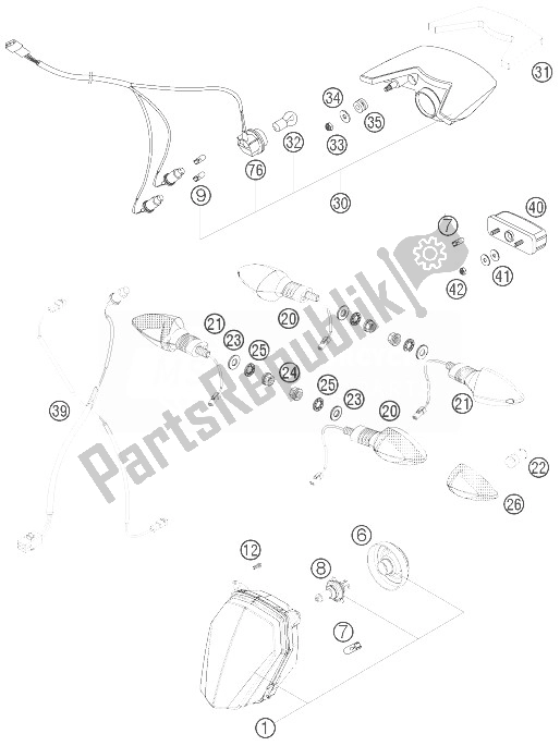 All parts for the Lighting System of the KTM 990 Supermoto R Europe 2010