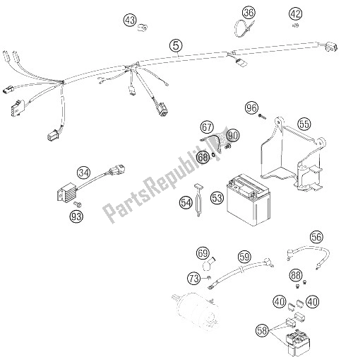 All parts for the Wiring Harness of the KTM 400 EXC G Racing USA 2006
