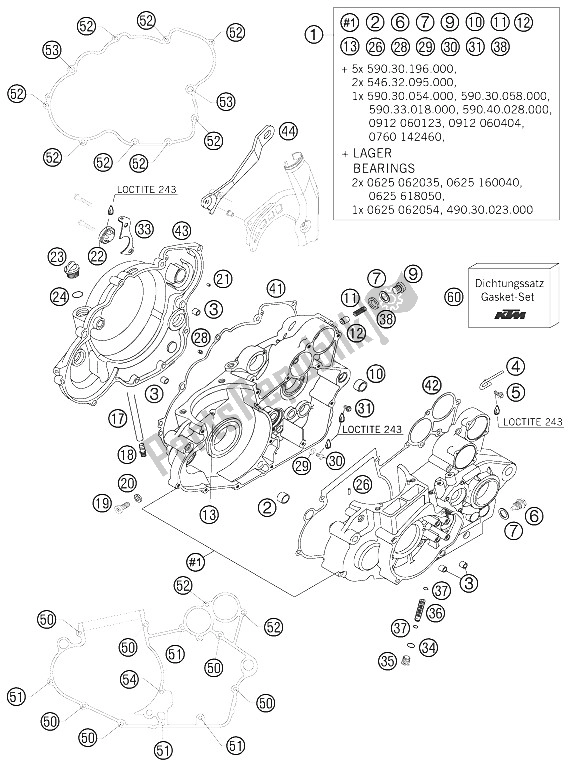 Wszystkie części do Obudowa Silnika KTM 250 EXC Racing Australia 2006