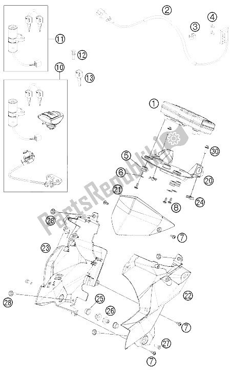 Tutte le parti per il Strumenti / Sistema Di Blocco del KTM 690 Duke Black Australia United Kingdom 2011