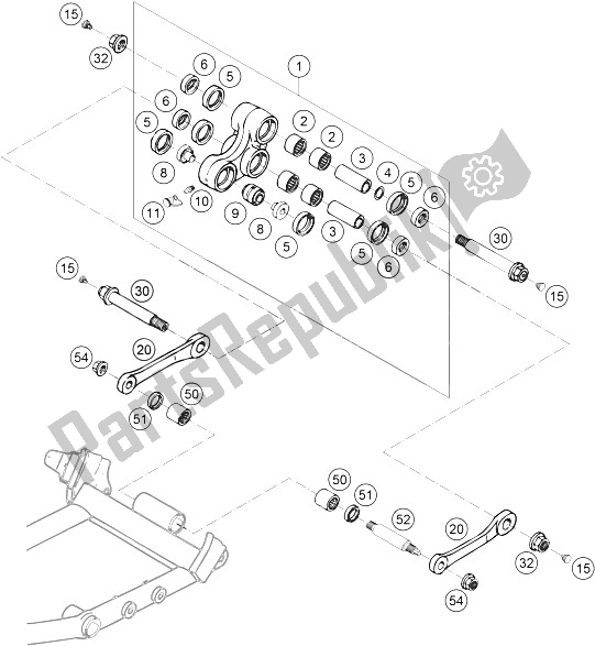 All parts for the Pro Lever Linking 660 Rallye of the KTM 660 Rallye Factory Repl Europe 2005