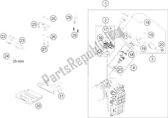 All parts for the Throttle Body of the KTM 690 Enduro R ABS Australia 2015