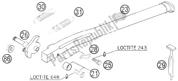 All parts for the Side Stand of the KTM 400 EXC Factory Europe 2005