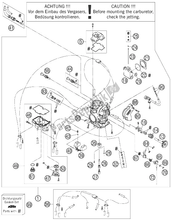 Todas as partes de Carburador do KTM 540 SXS Europe 2006