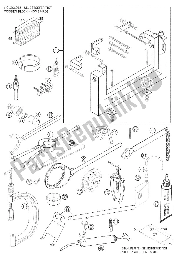 Tutte le parti per il Attrezzi Speciali 640 Lc4 del KTM 625 SMC USA 2005